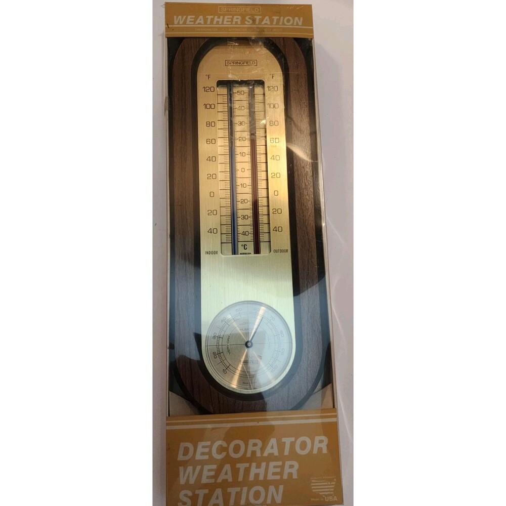 Vintage 1970s Springfield Instrument Company 1-Dial Weather Station NEW NOS